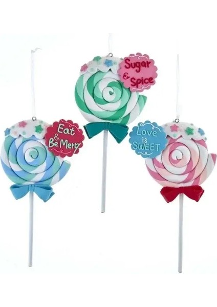 Yeşil 17 cm Kil Dolgulu Mesaj Yazılı Lolilop Şekilli Yılbaşı Süsü fırsatları