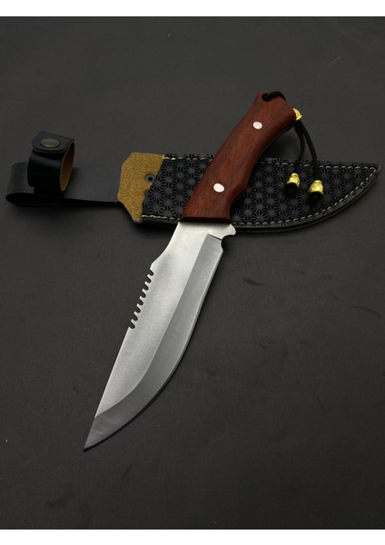 El Yapımı Kişiselleştirilebilir Kılıf Hediyeli Paslanmaz Çelikten Kamp Bıçağı 29 cm Uzunluğunda Kullanışlı