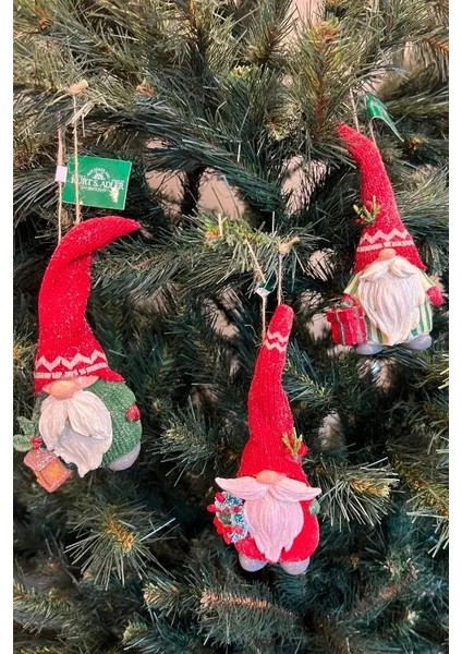 Kırmızı 16 cm Reçine Örme Şapkalı Noel Baba - 3 Yılbaşı Süsü fiyatları