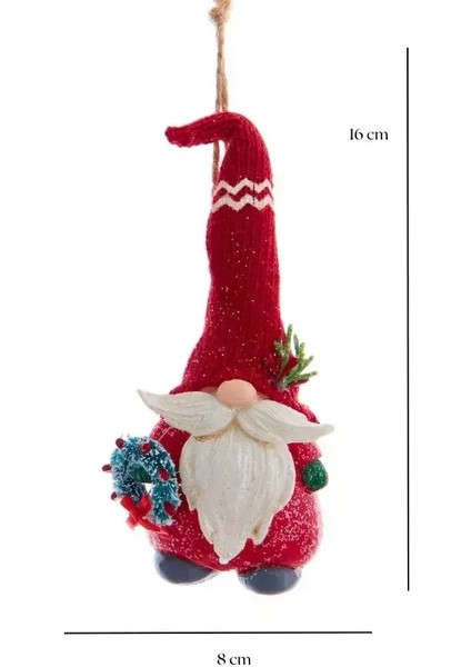 Kırmızı 16 cm Reçine Örme Şapkalı Noel Baba - 3 Yılbaşı Süsü modelleri