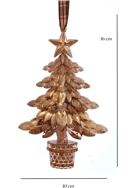 Altın 16 cm Plastik Çam Ağacı Yılbaşı Süsü modelleri