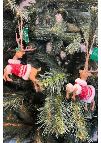 KırmızıKahve 11 cm Reçine Süveterli Geyik Bey Yılbaşı Süsü fiyatları