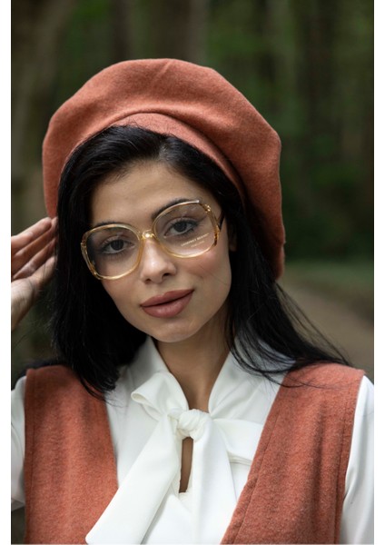 Kadın Somon Rengi Kaşe Şapka