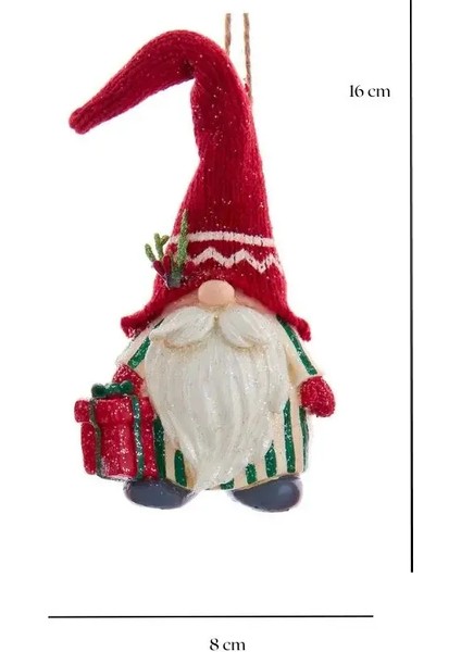 Kırmızı 16 cm Reçine Örme Şapkalı Noel Baba - 2 Yılbaşı Süsü modelleri