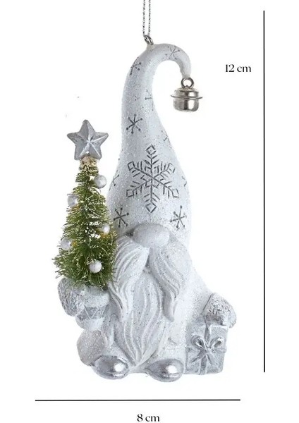 BeyazGri 12 cm Reçine Noel Baba - 3 Yılbaşı Süsü fırsatları