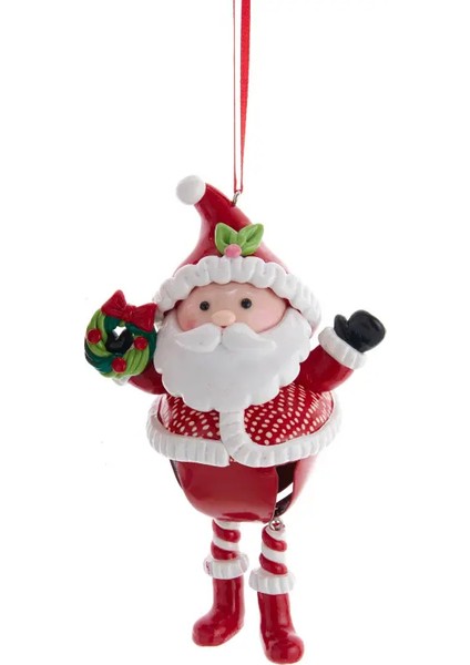 Kırmızı 14 cm Kil Dolgulu Noel Baba Yılbaşı Süsü