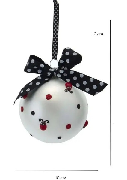 Beyaz 10 cm Cam Uğur Böceği -2 Yılbaşı Süsü fiyatları