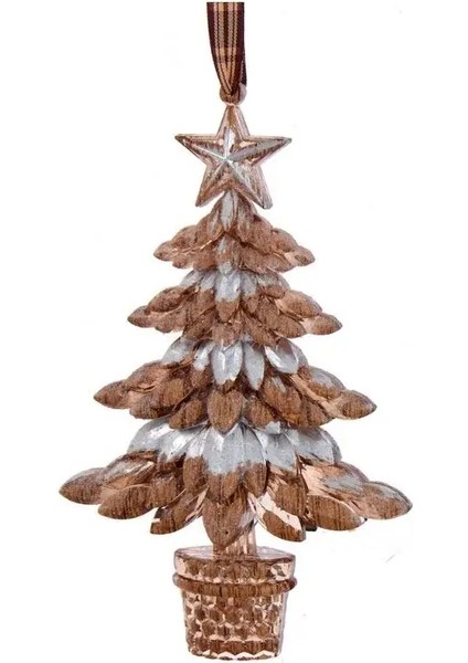 Gümüş 16 cm Plastik Çam Ağacı Yılbaşı Süsü