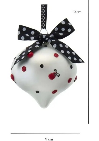 Beyaz 12 cm Cam Uğur Böceği -3 Yılbaşı Süsü fiyatları