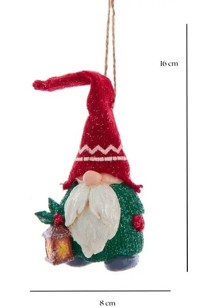 Kırmızı 16 cm Reçine Örme Şapkalı Noel Baba - 1 Yılbaşı Süsü modelleri