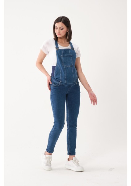 Hamile Çift Kullanımlı Salopet Pantolon Mavi fırsatları