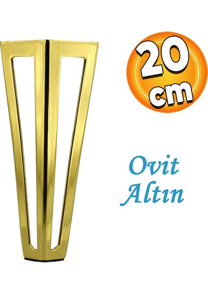 Ovit Mobilya Koltuk Kanepe Konsol Tv Ünitesi Sehpa Masa Ayağı Metal Ayakları 20 cm Altın