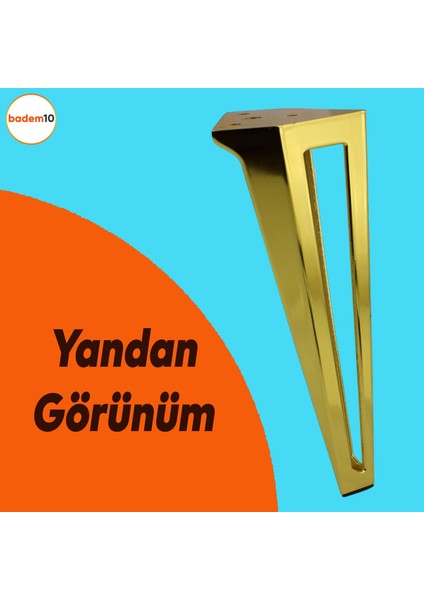 Ovit Mobilya Koltuk Kanepe Konsol Tv Ünitesi Sehpa Masa Ayağı Metal Ayakları 20 cm Altın