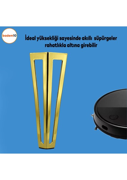 Ovit Mobilya Koltuk Kanepe Konsol Tv Ünitesi Sehpa Masa Ayağı Metal Ayakları 20 cm Altın