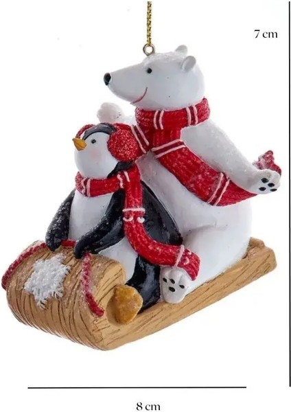 Renkli 7 cm Reçine Buzda Kayan Penguen&Ayıcık Yılbaşı Süsü modelleri