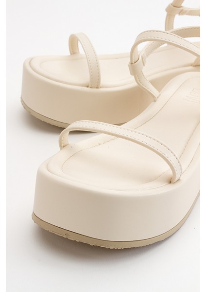 Lina Ekru Bej Kadın Sandalet modelleri