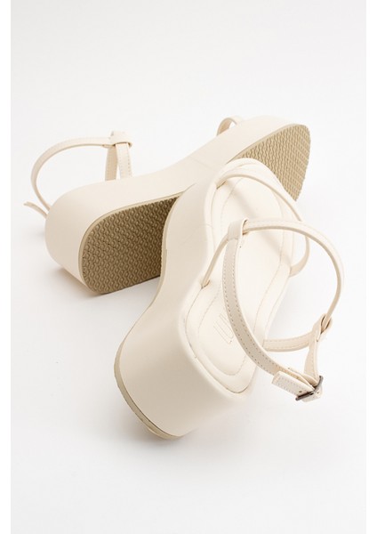 Lina Ekru Bej Kadın Sandalet fırsatları