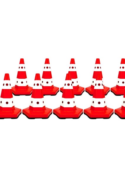 10 Adet Klasik Kedi Gözlü Trafik Konisi 50 cm Trafik Dubası fiyatları