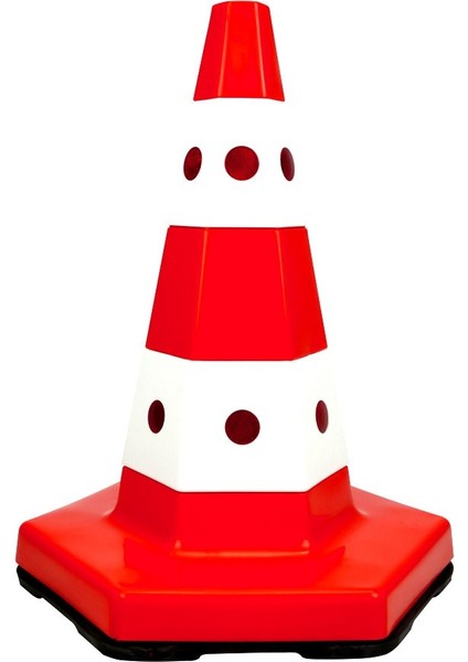 Klasik Kedi Gözlü Trafik Konisi 50 cm Ağırlıklı Trafik Dubası