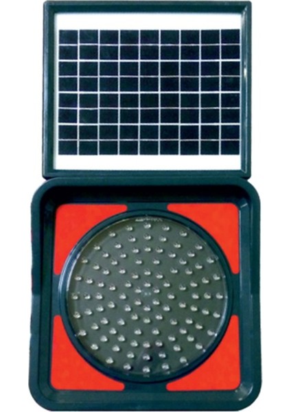 Solar Ledli Flaşör, Solar Çakar Lamba (Kırmızı)