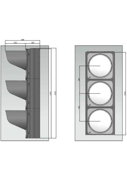 300 mm Power Ledli Oto Sinyal Verici, Trafik Lambası 220 VAC