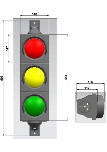 100 mm Ledli Oto Sinyal Verici, Trafik Lambası 220 VAC