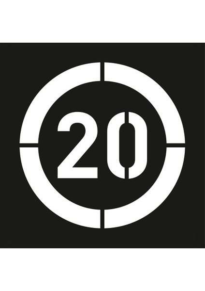 Boyama Şablonu Azami Hız Sınırı 20 km Alüminyum 100x100cm