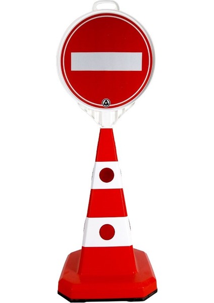 Girişi Olmayan Yol Levhalı Tek Taraf Baskı Ultra Kedi Gözlü Trafik Koni Seti Trafik Dubası