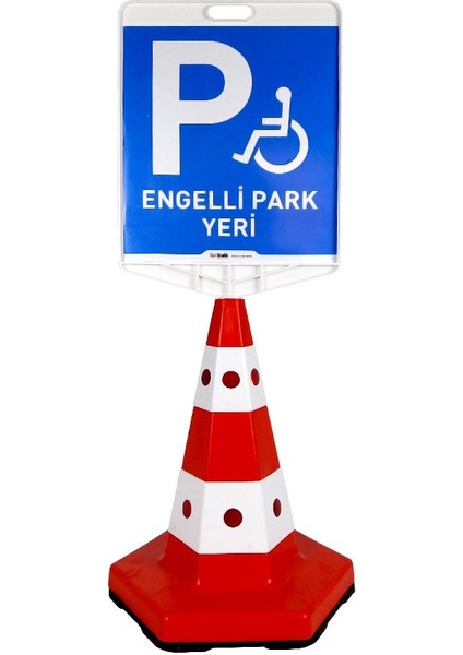 Engelli Park Yeri Çift Taraf Baskı Klasik Kedi Gözlü Ağırlıklı Koni Seti Trafik Dubası