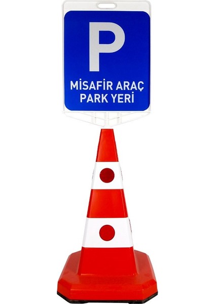 Misafir Araç Park Yeri Logo Ultra Kedi Gözlü Trafik Koni Seti