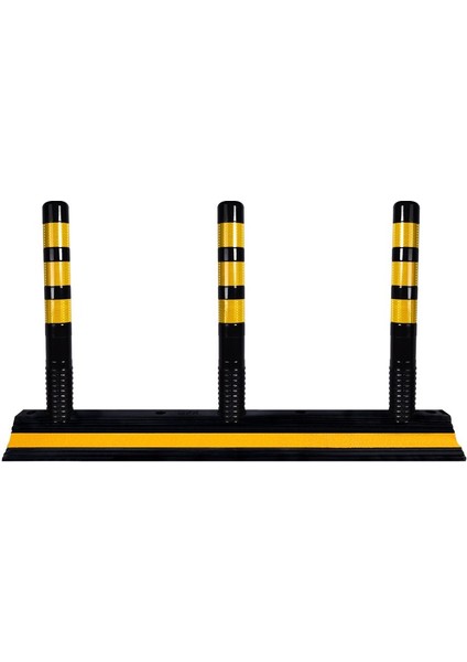 Siyah Tabanlı 3 Delinatörlü Şerit Düzenleme 134x24x10 cm