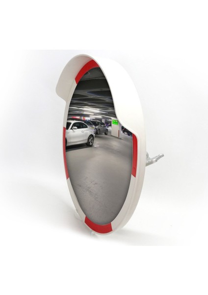 Trafik Güvenlik Aynası 80 cm Kırmızı-Beyaz ve 2.5 m Galvaniz Flanşlı Direk Set fiyatları