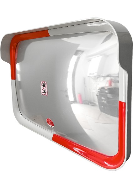 Trafik Güvenlik Aynası 60 x 80 cm Beyaz-Kırmızı, Tümsek Ayna, Otopark Aynası