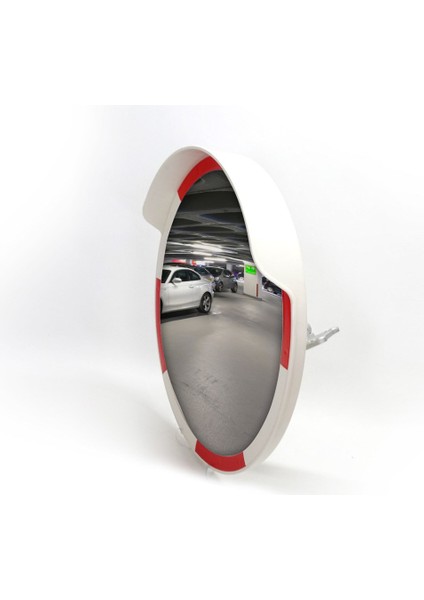 Trafik Güvenlik Aynası 60 cm Beyaz-Kırmızı, Tümsek Ayna, Otopark Aynası