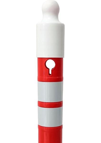 Dubalı Kırmızı Uyarı Dikmesi, 4 Reflektifli - 120 x 11 cm