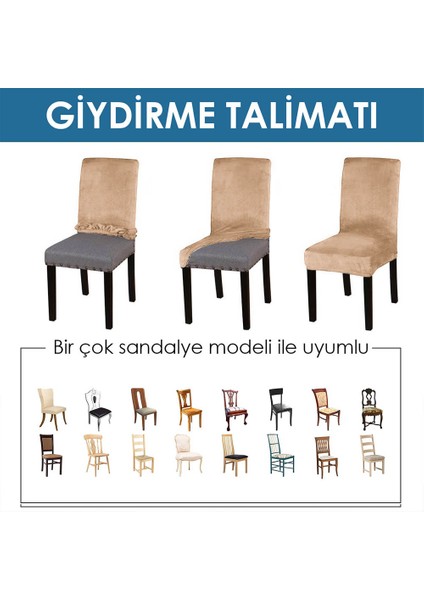 Likralı Sandalye kılıfı Esnek Streçli Lastıklı Sandalye Örtüsü Balpetek Sandalye koruyucu (1adet) kahve fiyatları