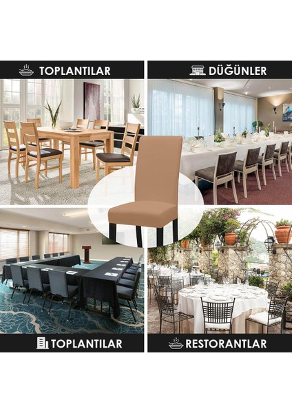 Likralı Sandalye kılıfı Esnek Streçli Lastıklı Sandalye Örtüsü Balpetek Sandalye koruyucu (1adet) kahve indirimleri