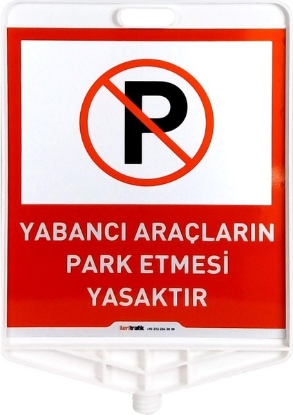 Yabancı Araçların Park Etmesi Yasaktır Çift Taraf Baskı Delinatör Seti Siyah modelleri