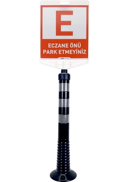 Eczane Önü Park Etmeyiniz Uyarı Levhalı Delinatör Seti Siyah
