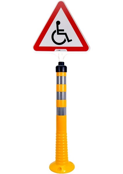 Engelli Park Yeri Uyarı Levhalı Delinatör Seti Sarı 75x8 cm