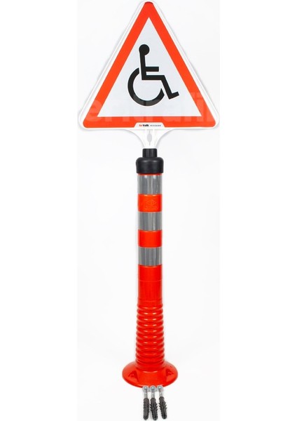 Engelli Park Yeri Üçgen Uyarı Levhalı Delinatör Seti