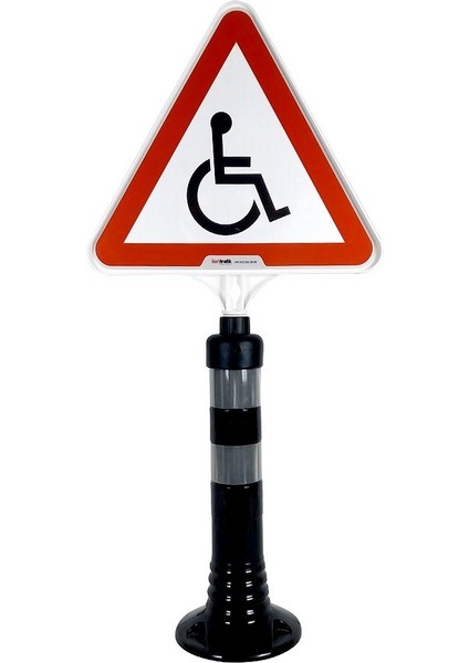 Engelli Park Yeri Üçgen Uyarı Levhalı Delinatör Seti Siyah