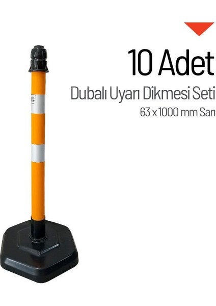 Dubalı Uyarı Dikmesi 63x1000 mm Sarı 10'lu set