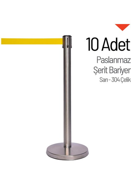 10'lu Paslanmaz Şerit Bariyer - 304 Çelik