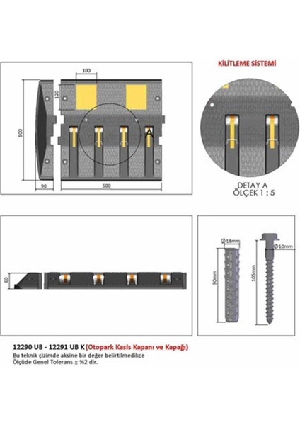 Otopark Kasis Kapanı 50 x 50 x 6 cm 6,5 Metre indirimleri