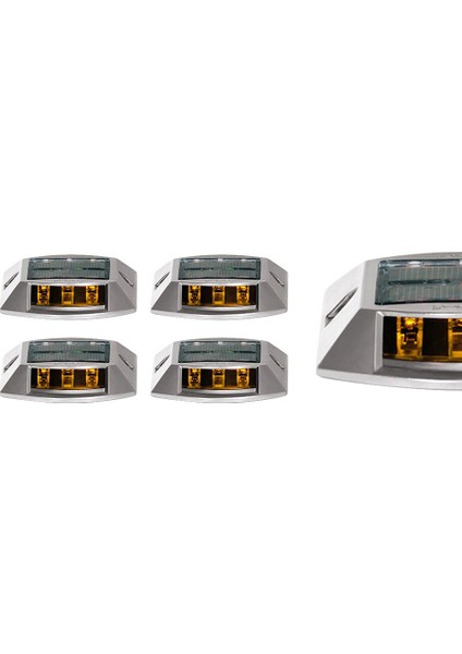 5'li Set Sarı Solar Yol Butonu 3x3 Ledli
