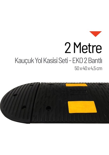 Kauçuk Hız Kesici, Yol Kasisi 50 x 40 x 4,5cm - EKO 2 Bantlı - 2 Metre