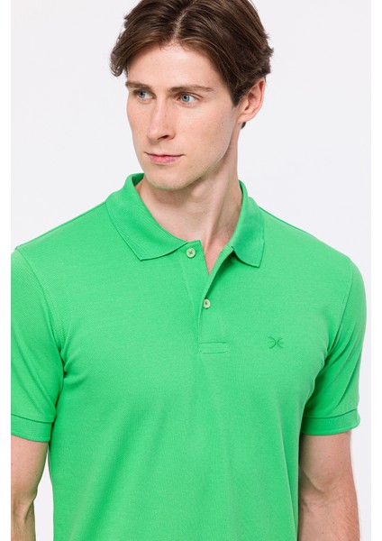Erkek Yeşil Kısa Kollu Polo Yaka T-Shirt