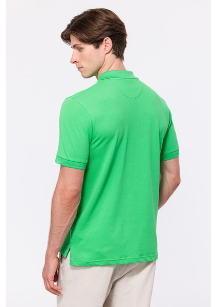 Erkek Yeşil Kısa Kollu Polo Yaka T-Shirt