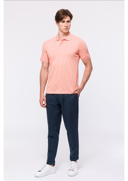 Erkek Pembe Kısa Kollu Polo Yaka T-Shirt